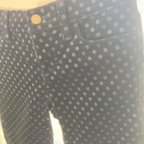Ann Taylor Navy Polka Dot Velour pants 0P - Picture 3 of 4